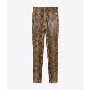 zara snakeprint faux leather leggings (high waisted)